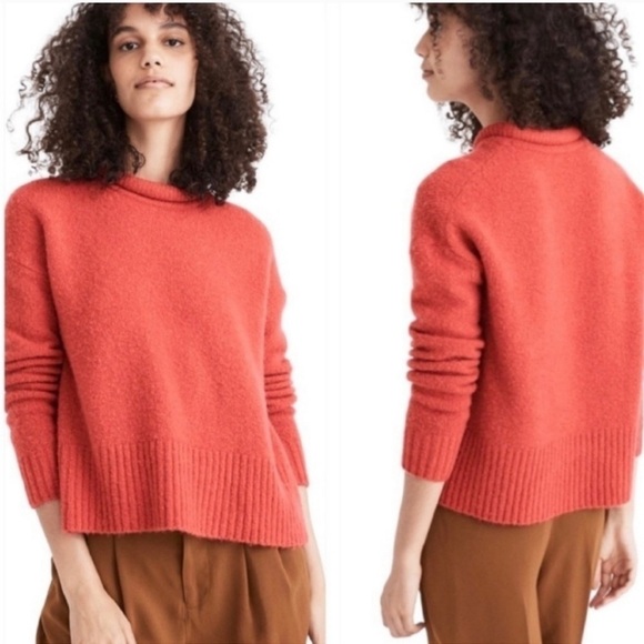 Madewell Women’s Fulton Wool Alpaca Cozy Rolled Crewneck Sweater - Picture 1 of 7